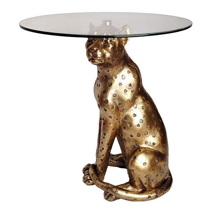 Resin Gold Leopard Table