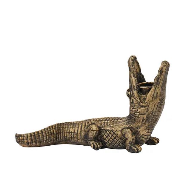 Crocodile Resin Candle Holder