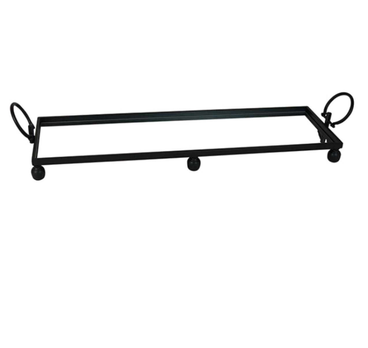 Iron Black Mirror Tray Rect large