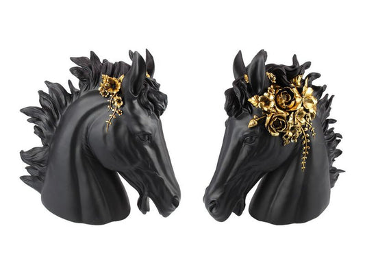 Black & Gold Horse Bust