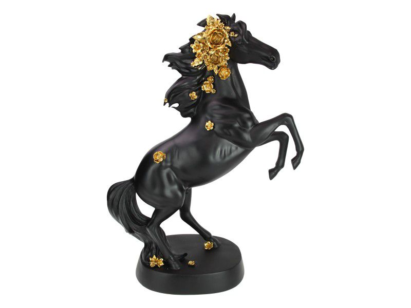 Black & Gold  Floral Horse