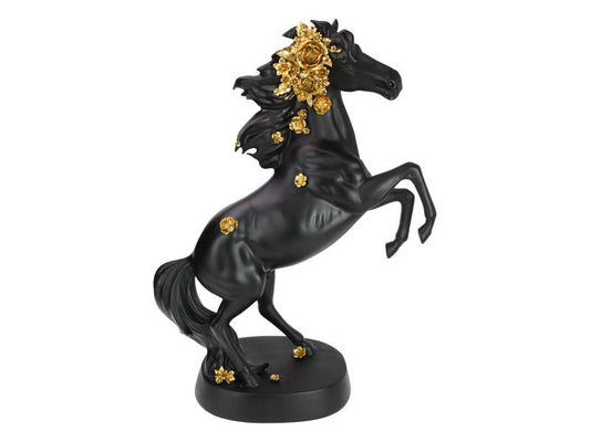 Black & Gold  Floral Horse