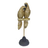 Gold Resin Parrot On Stand