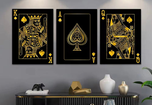 Black & Gold king Queen, Ace wall Art