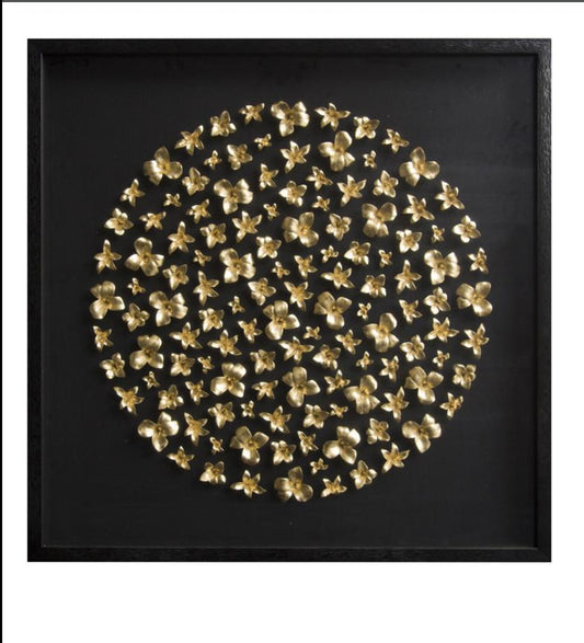 Black Gold Flower Wall Art