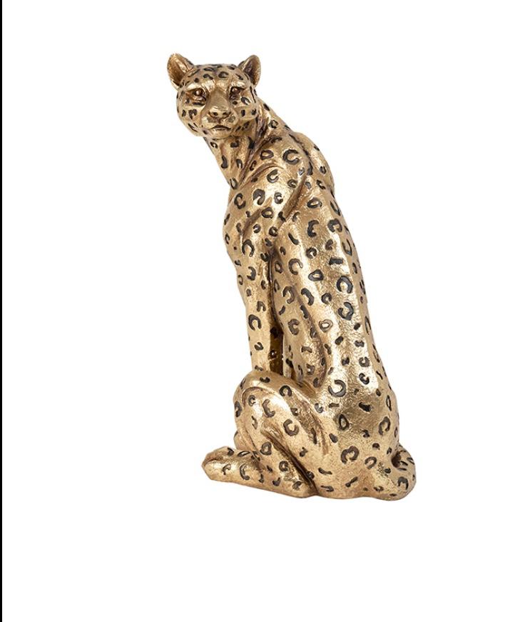 Resin Sitting Cheetah Statue