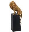 Resin Gold Lion On Perch
