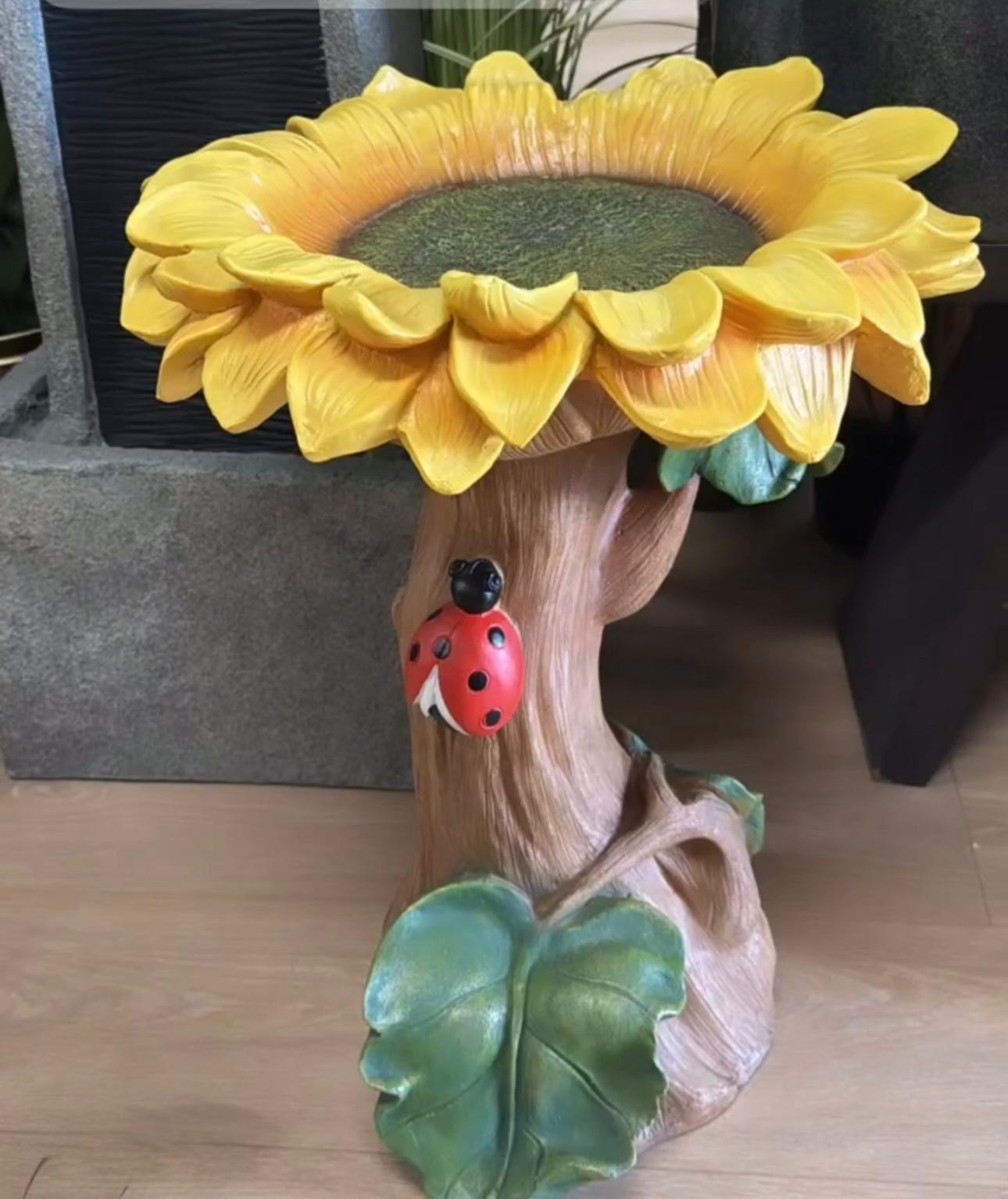 Sunflower Bird Bath