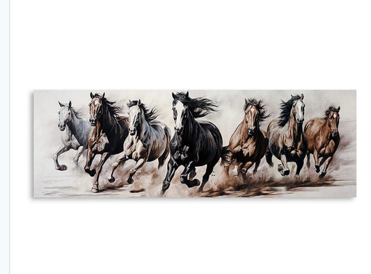 Seven Running Horses Canvas
