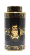 Jar Cylinder Black & Gold Medusa