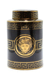 Jar Cylinder Black & Gold  Medusa